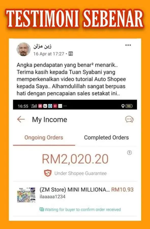 PANDUAN BUAT DUIT DI SHOPEE SECARA DROPSHIP