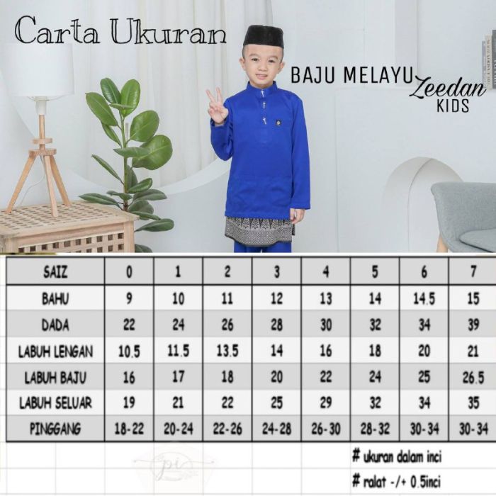 Baju Melayu Kanak-kanak ZEEDAN KIDS (cekak musang)